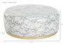 DKD Home Decor Mesa de Centro de Hierro con Símil Mármol Blanco y Dorado