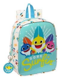 Safta Mochila Guardería Adapt a Carro Baby Shark Surfing, Bolsillo Frontal, 22x27x10cm
