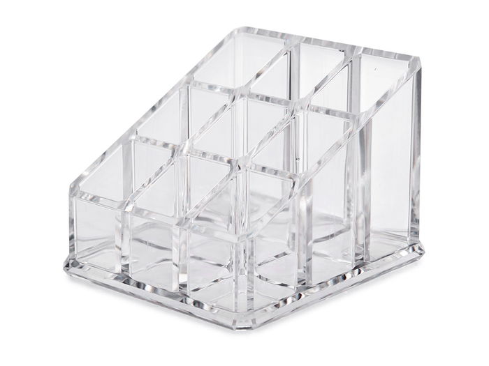 Berilo Organizador Cuadrado 9 Huecos Transparente Plástico 9 x 9 x 6.5 cm (Set de 12)