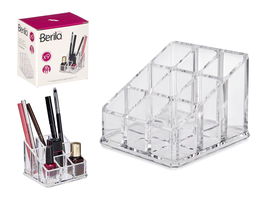 Berilo Organizador Cuadrado 9 Huecos Transparente Plástico 9 x 9 x 6.5 cm (Set de 12)
