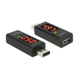 DeLOCK Adaptador USB 2.0 con indicador LED de voltaje y amperaje 65569