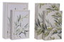 DKD Home Decor Set de 2 Cajas para Libros Verde Olivo
