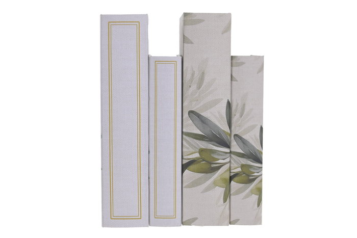 DKD Home Decor Set de 2 Cajas para Libros Verde Olivo