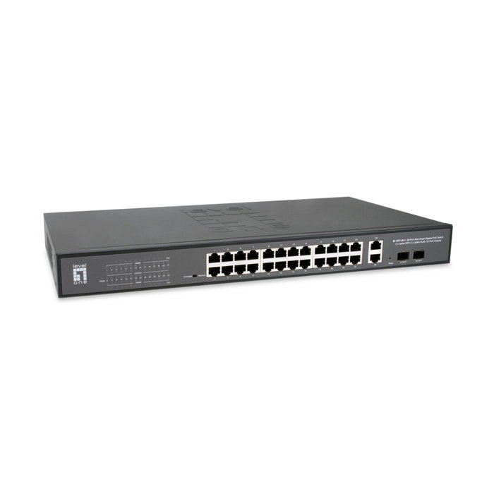 LevelOne GEP-2841 Switch Gigabit PoE+ Gestionado L2, 24 Puertos PoE, 2 SFP