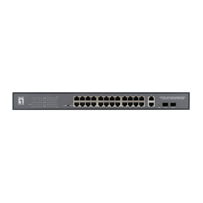 LevelOne GEP-2841 Switch Gigabit PoE+ Gestionado L2, 24 Puertos PoE, 2 SFP