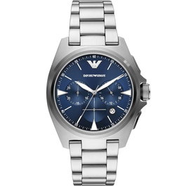 Armani AR11411 con esfera azul y correa plateada