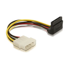 DeLOCK Cable Adaptador de Alimentación SATA HDD 90° Macho a 4 Pines, 15 cm, Referencia Power SATA HDD 90° O -> 4pin/St