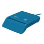 Woxter PE26-146 Lector de DNI Electrónico y Tarjetas Inteligentes - Lector de Tarjetas Multimedia USB 2.0 con 3 Ranuras, Color Azul