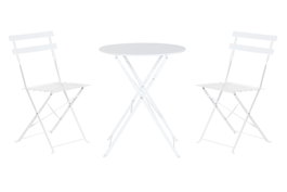 DKD Home Decor Mesa Terraza Y Jardin Gris Metal 60 x 71 x 60 cm Set de 3