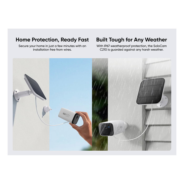 EUFY SoloCam C210 Cámara de Seguridad 2K con Panel Solar EUFY SoloCam C210 Cámara de Seguridad 2K con Panel Solar