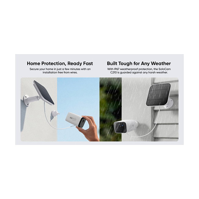 EUFY SoloCam C210 Cámara de Seguridad 2K con Panel Solar EUFY SoloCam C210 Cámara de Seguridad 2K con Panel Solar