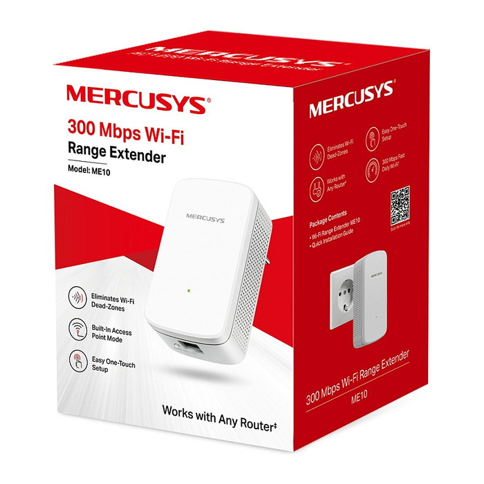 Mercusys ME10 Extensor de Alcance Wi-Fi 300 Mbps Blanco