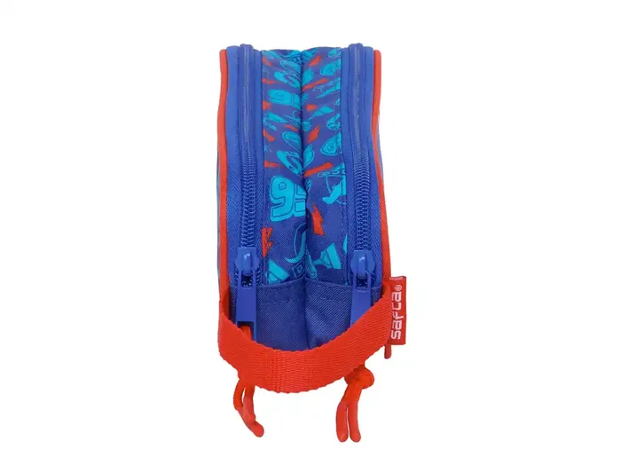 Safta Bolso Escolar Portatodo Cars, Estuche con Doble Cremallera, Dimensiones 80x60x210 mm