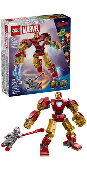 Lego Marvel Construcción Armadura Robótica de Iron Man vs Ultrón Juego para Niños de 6+ Años
