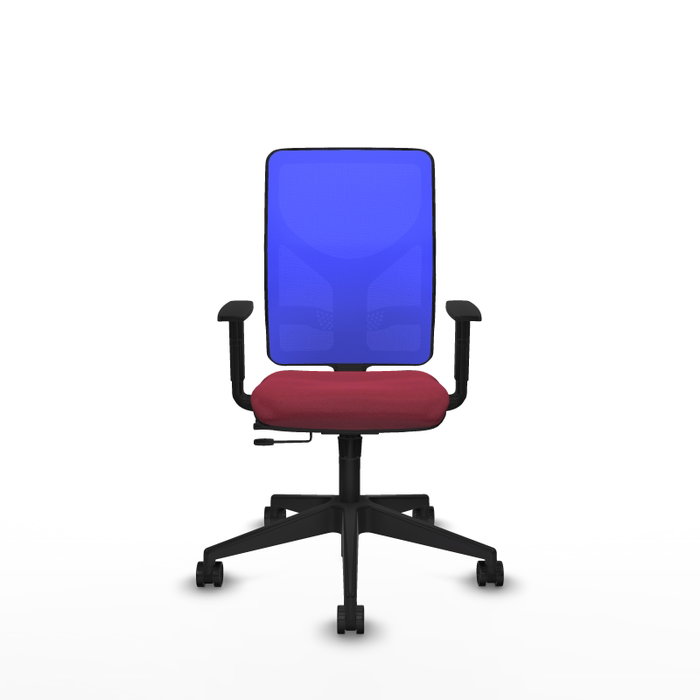PIQUERAS Y CRESPO Silla de oficina Motilla Granate y Azul con mecanismo Sincro/Traslack