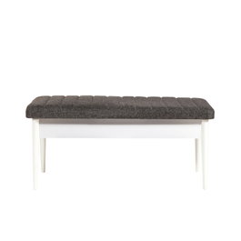 Hanah Home Banco Vina Anthracite, Blanco, 110x40x48 cm, Tablero Partículas Melamina y Lino