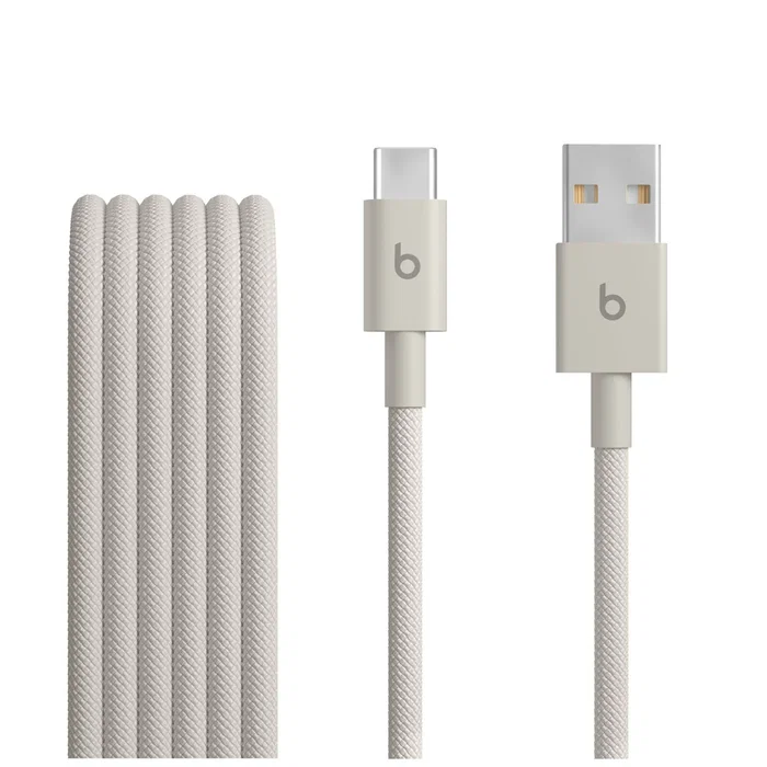 Apple Beats Cable de Carga USB 2.0 USB-A a USB-C Trenzado (1.5 m, Blanco) Compatible con iPhone, iPad, AirPods - Carga Rápida, Plug and Play