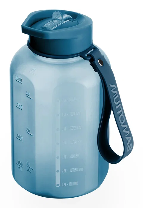 Muitomas WBOTTLE1200BL Botella Deportiva de Agua de 1200 ml con Pitorro de Goteo, A Prueba de Fugas, Color Azul Ártico