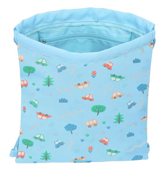 Bolsa Mochila con Cuerdas Safta Coches Azul 26 x 34 x 1 cm