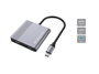 Conceptronic DONN13G 4-in-1 Docking Station USB-C con 2x HDMI, USB-C PD y USB-A 3.0, Gris