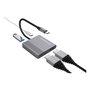 Conceptronic DONN13G 4-in-1 Docking Station USB-C con 2x HDMI, USB-C PD y USB-A 3.0, Gris