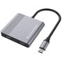 Conceptronic DONN13G Adaptador USB-C 4 en 1 con 2x HDMI, USB 3.0 y 100W PD Gris