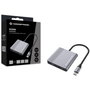 Conceptronic DONN13G Adaptador USB-C 4 en 1 con 2x HDMI, USB 3.0 y 100W PD Gris
