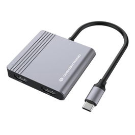 Conceptronic Hub USB-C 4 en 1 C3HPDONN13 - Adaptador a HDMI (4K 30Hz), USB-C PD (100W), USB 3.0, MST, Para Pantalla Dual, Aluminio