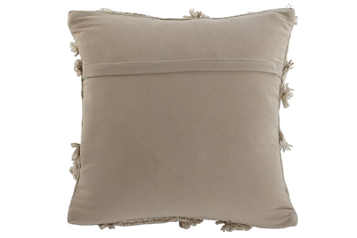 DKD Home Decor Cojín de Algodón Hecho a Mano Beige 45x45 cm