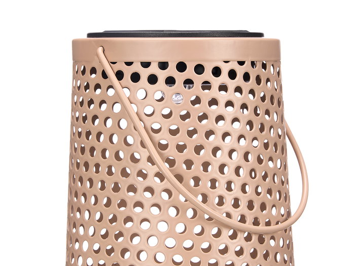 Ibergarden Lampara Solar Farol Conico 11x18x11cm Metal Plastico PP Beige Verde Rosa (Set de 12)