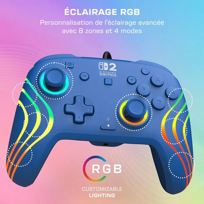 Turtle Beach Afterglow Wave Mando con Cable para Nintendo Switch 2 - Azul