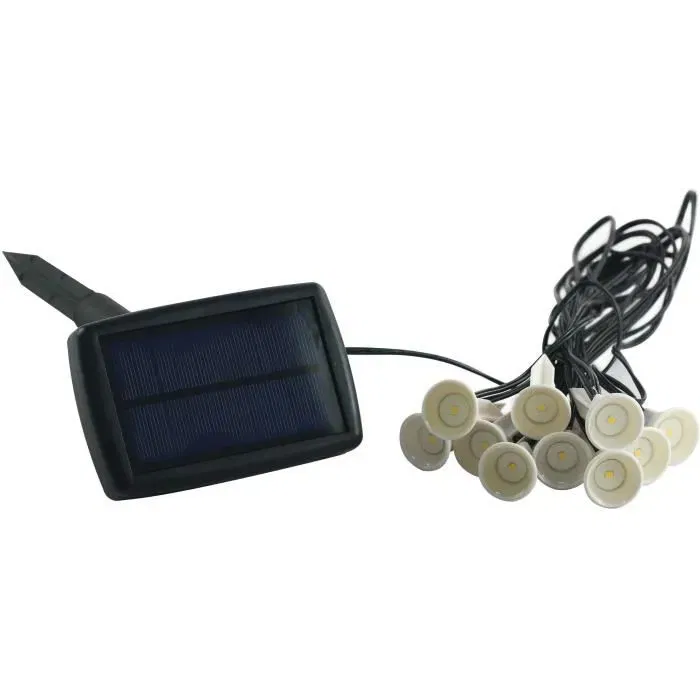 Galix Guirnalda 10 LED Solares para Exteriores - 5m - Luz Blanca Fría