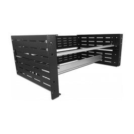 DeLOCK 19" Soporte para Rieles DIN 4U, Negro, Kit de Carriles de Rack Metal, Ancho 306 x Profundo 485 x Alto 176 mm