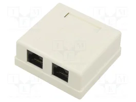 GOOBAY Módulo RJ45 Cat 6 de pared con 2 tomacorrientes