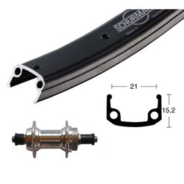 Wiener Rueda Trasera 26 x 1.90 Aluminio 36 Agujeros Negro/Plata ETRTO 559-21 V-Brake Cierre Rápido 7 Velocidades
