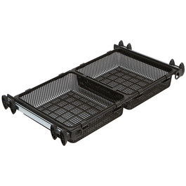 SERVETTO Bandeja Doble Extraíble Y Extensible para Mueble Cocina Color Marrón (890mm-1000mm)