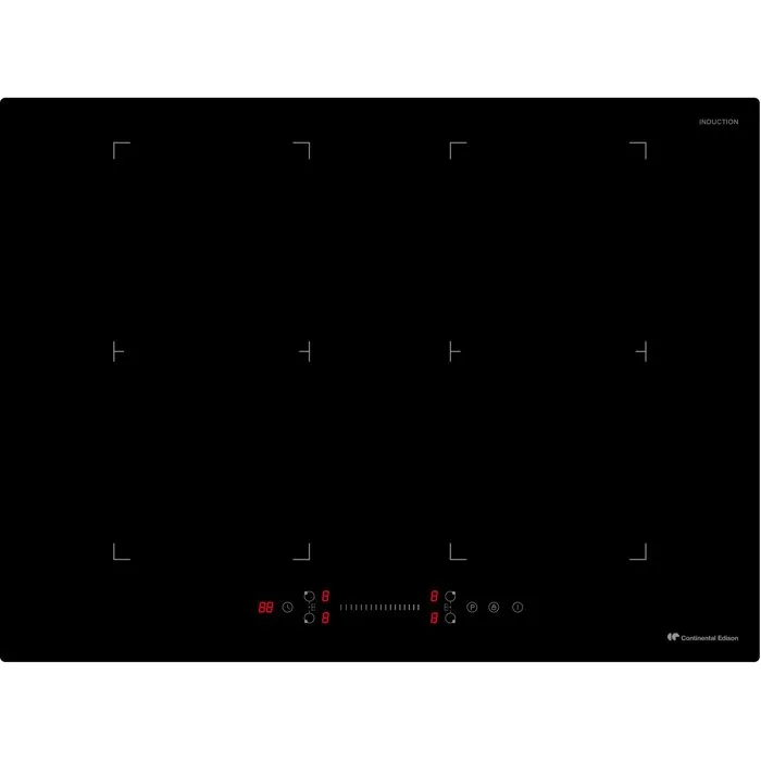 Continental Edison Placa de Inducción 70 cm, 4 Zonas de Cocción, 7200 W, Negro, Modelo CETI724Z2FLEX Continental Edison Placa de Inducción 70 cm, 4 Zonas de Cocción, 7200 W, Negro, Modelo CETI724Z2FLEX