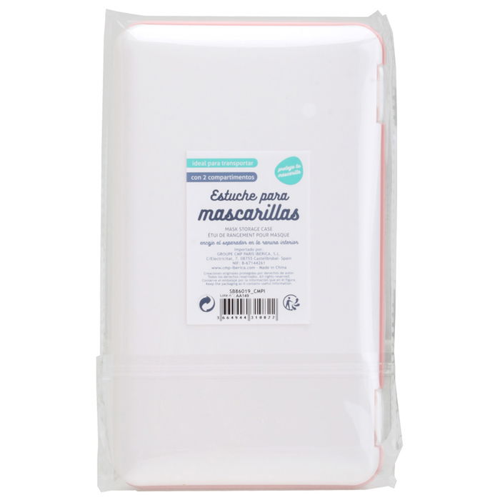 CMP General Estuche Port Mascarillas con Separador Rosa 19x11x1.5 cm