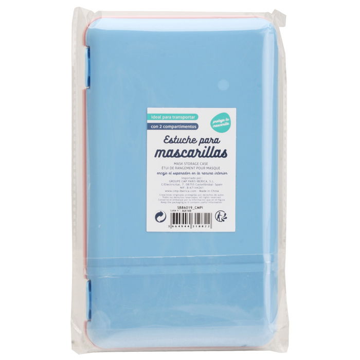 CMP General Estuche Port Mascarillas con Separador Rosa 19x11x1.5 cm
