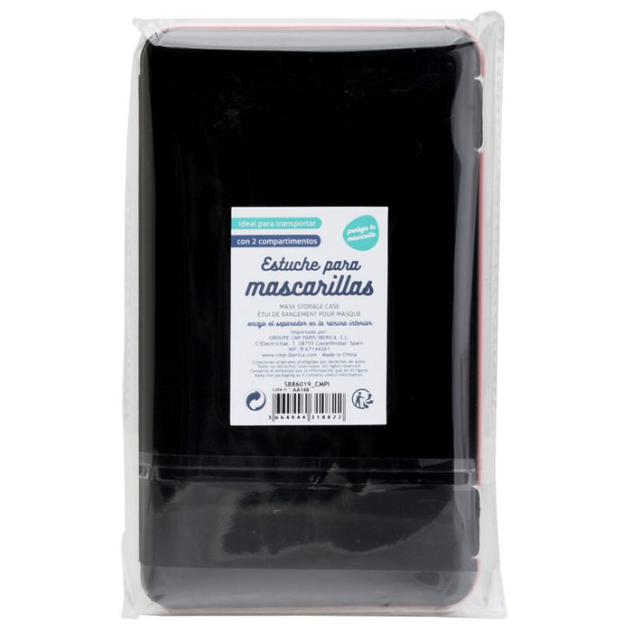 CMP General Estuche Port Mascarillas con Separador Rosa 19x11x1.5 cm