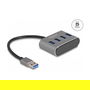 DeLOCK Hub USB 4 Puertos USB 3.2 Gen 1 Tipo-A, 5 Gbps, Negro, Metal, Cable 0.2m, Plug and Play, Compatible con Windows, macOS, ChromeOS
