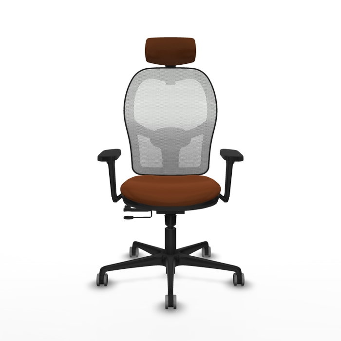 PIQUERAS Y CRESPO Silla de oficina Jorquera con mecanismo Sincro/Traslack, Marrón y Blanco PIQUERAS Y CRESPO Silla de oficina Jorquera con mecanismo Sincro/Traslack, Marrón y Blanco