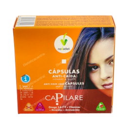 NOVADIET Capilare Anticaída del Cabello 60 Cápsulas - Suplemento para Cabello, Uñas y Piel con Selenio, Zinc y Biotina