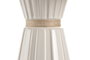 DKD Home Decor Lámpara de Sobremesa Romántica, 2 Unidades, Blanco y Beige, 42x66 cm, Porcelana y Lino, Bombilla E27 No Incluida