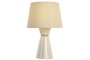 DKD Home Decor Lámpara de Sobremesa Romántica, 2 Unidades, Blanco y Beige, 42x66 cm, Porcelana y Lino, Bombilla E27 No Incluida