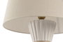 DKD Home Decor Lámpara de Sobremesa Romántica, 2 Unidades, Blanco y Beige, 42x66 cm, Porcelana y Lino, Bombilla E27 No Incluida