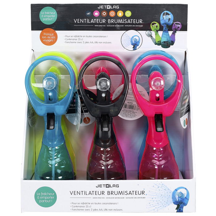 Jet Lag Ventilador Pulverizador Jet Lag Altura 27 cm Funciona con 2 Pilas AA