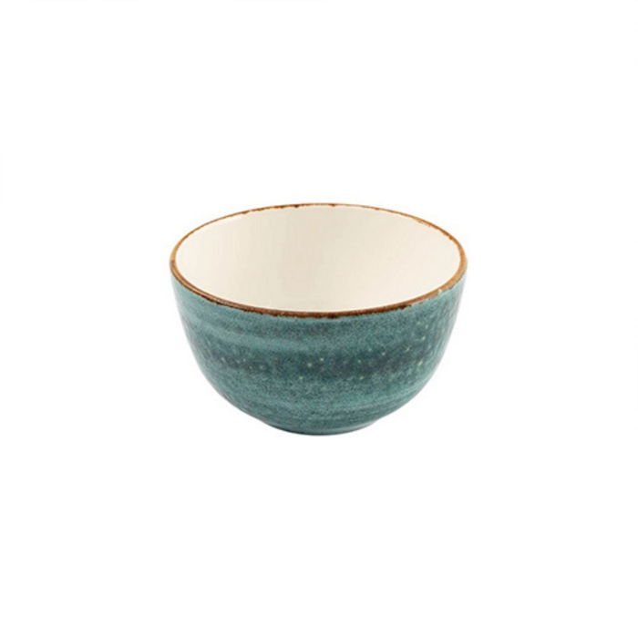 SUMMA MOON TURQUOISE Bol para ensalada o postre, 13 cm de diametro x 7.5 cm alto, capacidad 45 cl, vitro porcelana, apto lavavajillas y microondas (Set de 6)