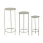 DKD Home Decor Set de 3 Mesitas Auxiliares de Metal Verde Menta Bolas