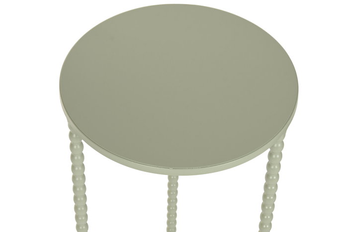 DKD Home Decor Set de 3 Mesitas Auxiliares de Metal Verde Menta Bolas